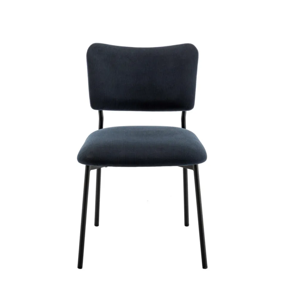 VANDER Lot de 2 chaises en velours côtelé et métal