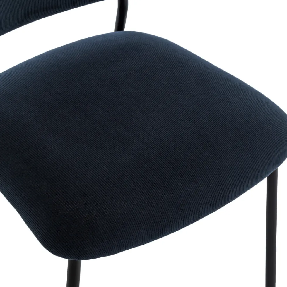 VANDER Lot de 2 chaises en velours côtelé et métal