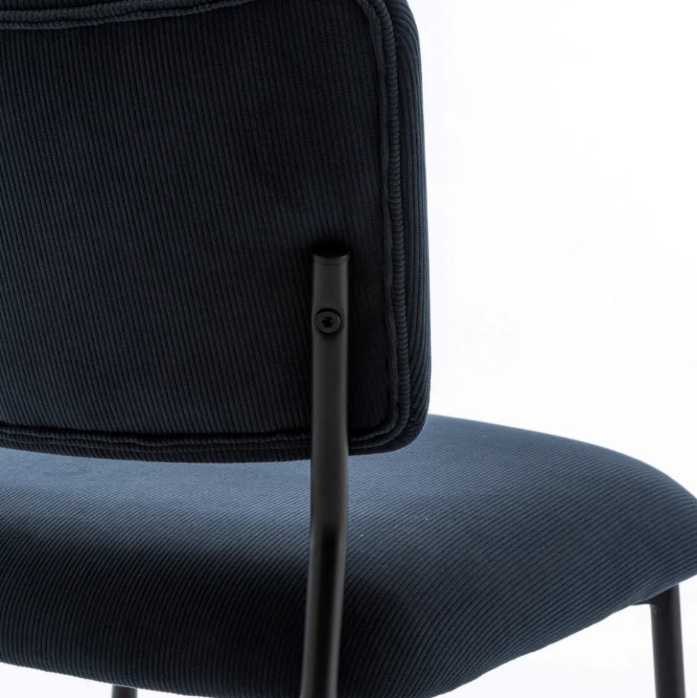 VANDER Lot de 2 chaises en velours côtelé et métal