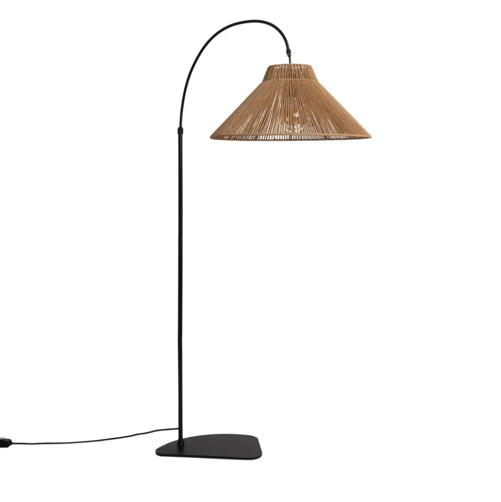 VANO Lampadaire en métal avec abat-jour en corde H155cm