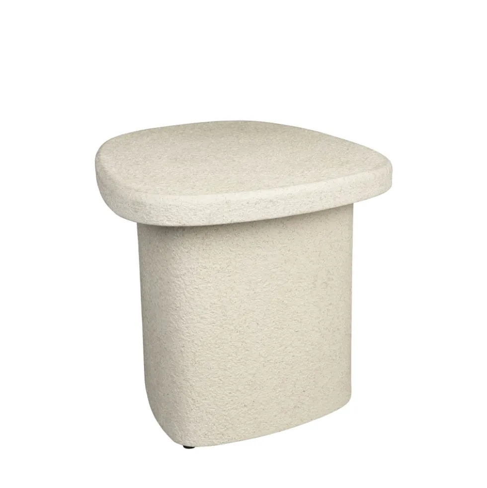 VEDA Table d'appoint organique en bois finition marbre recyclé H41cm