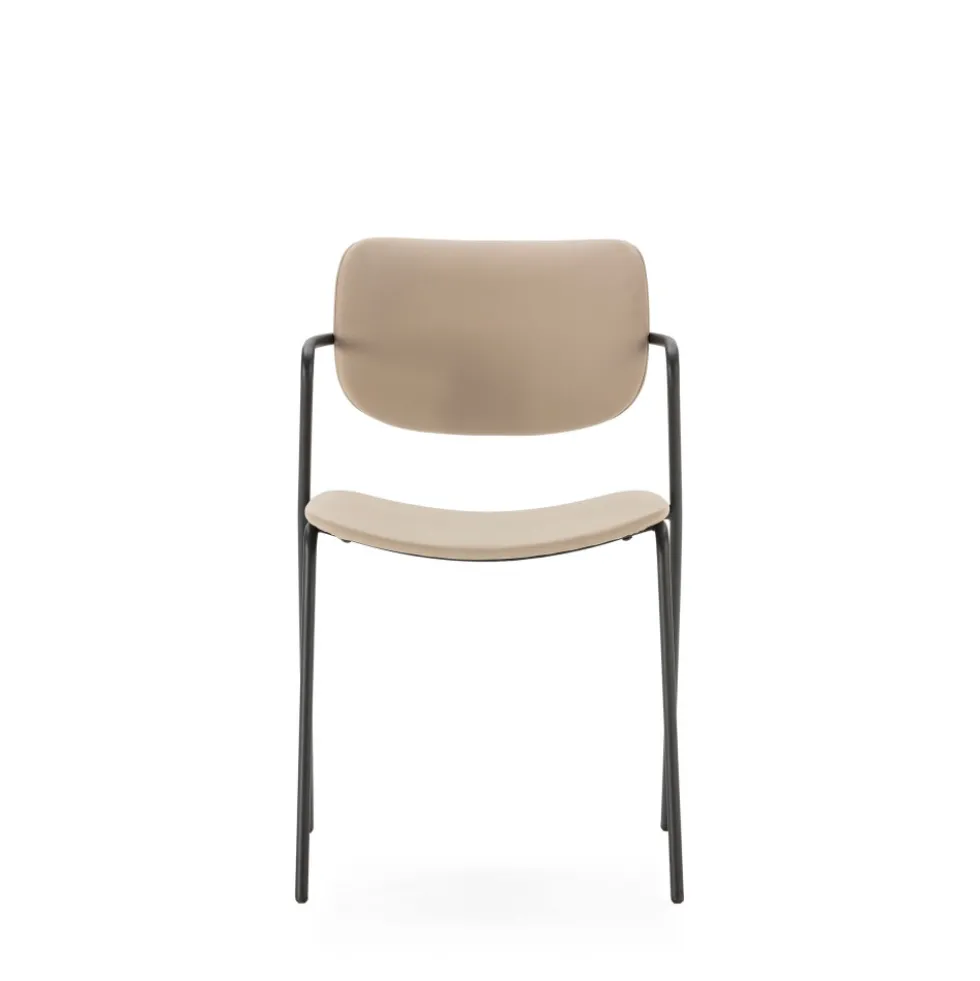 VELURA Lot de 2 chaises en simili cuir et métal