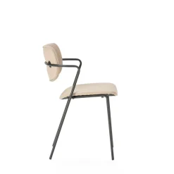 VELURA Lot de 2 chaises en simili cuir et métal