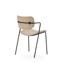 VELURA Lot de 2 chaises en simili cuir et métal