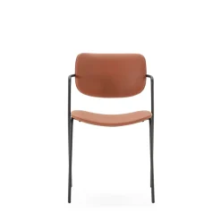 VELURA Lot de 2 chaises en simili cuir et métal