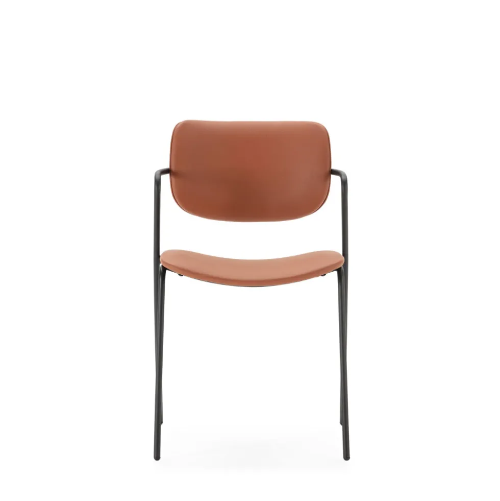 VELURA Lot de 2 chaises en simili cuir et métal