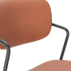 VELURA Lot de 2 tabourets de bar en simili cuir et métal H67cm
