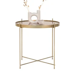 VENEZIA Table basse en verre et métal ø48xh48cm