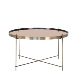 VENEZIA Table basse en verre et métal ø70xh40cm