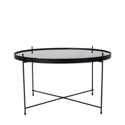 VENEZIA Table basse en verre et métal ø70xh40cm