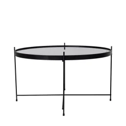 VENEZIA Table basse en verre et métal ø70xh40cm