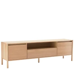 VERADE Meuble TV 2 portes 1 tiroir en bois L180cm