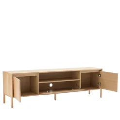 VERADE Meuble TV 2 portes 1 tiroir en bois L180cm