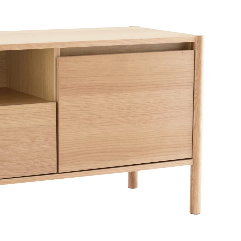 VERADE Meuble TV 2 portes 1 tiroir en bois L180cm