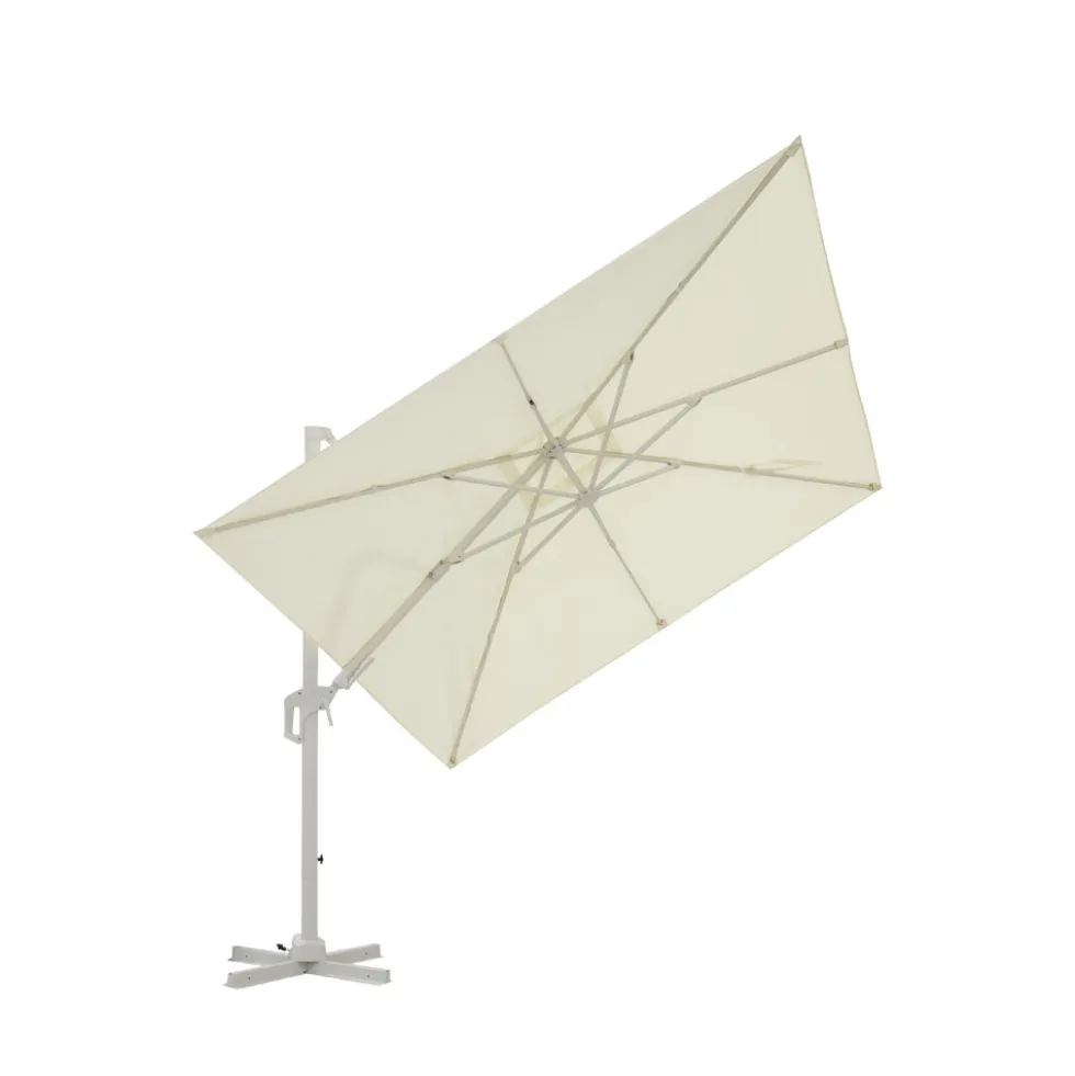 VEYA Parasol carré déporté en aluminium 3x3m