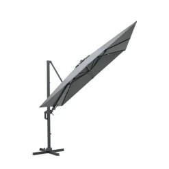 VEYA Parasol carré déporté en aluminium 3x3m