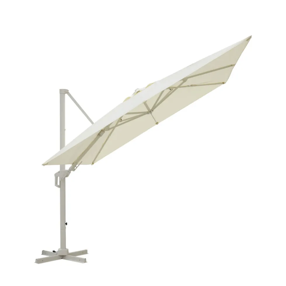 VEYA Parasol carré déporté en aluminium 3x3m