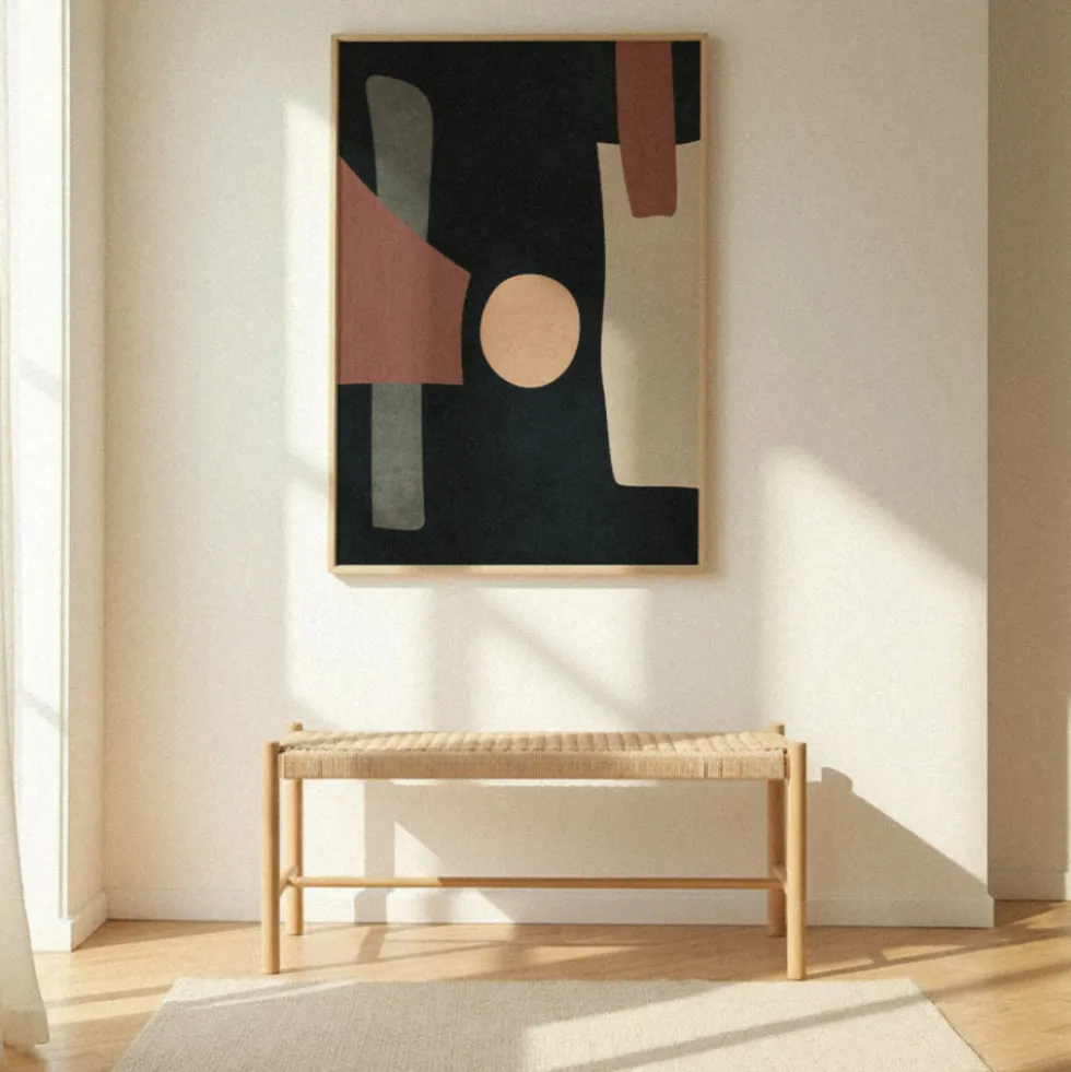 VICTOR Banc en corde tressée et bois L90cm