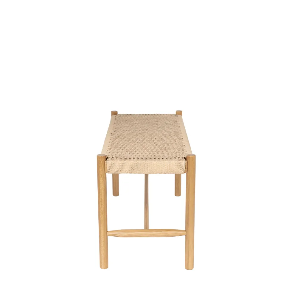 VICTOR Banc en corde tressée et bois L90cm
