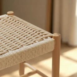 VICTOR Banc en corde tressée et bois L90cm