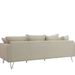 VILLABON Canapé 4 places en tissu pieds épingles noirs