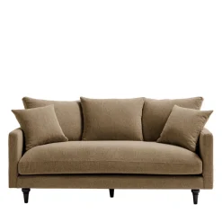VILLABON Canapé 3 places en tissu pieds tournés