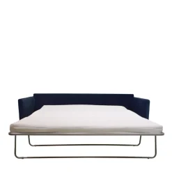 VILLABON Canapé convertible 3 places en velours pieds bois foncé