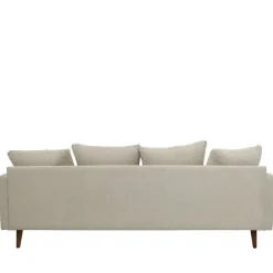 VILLABON Canapé convertible 4 places en tissu pieds bois foncé