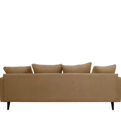 VILLABON Canapé convertible 4 places en tissu pieds bois foncé