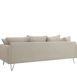 VILLABON Canapé convertible 4 places en tissu pieds épingles noirs