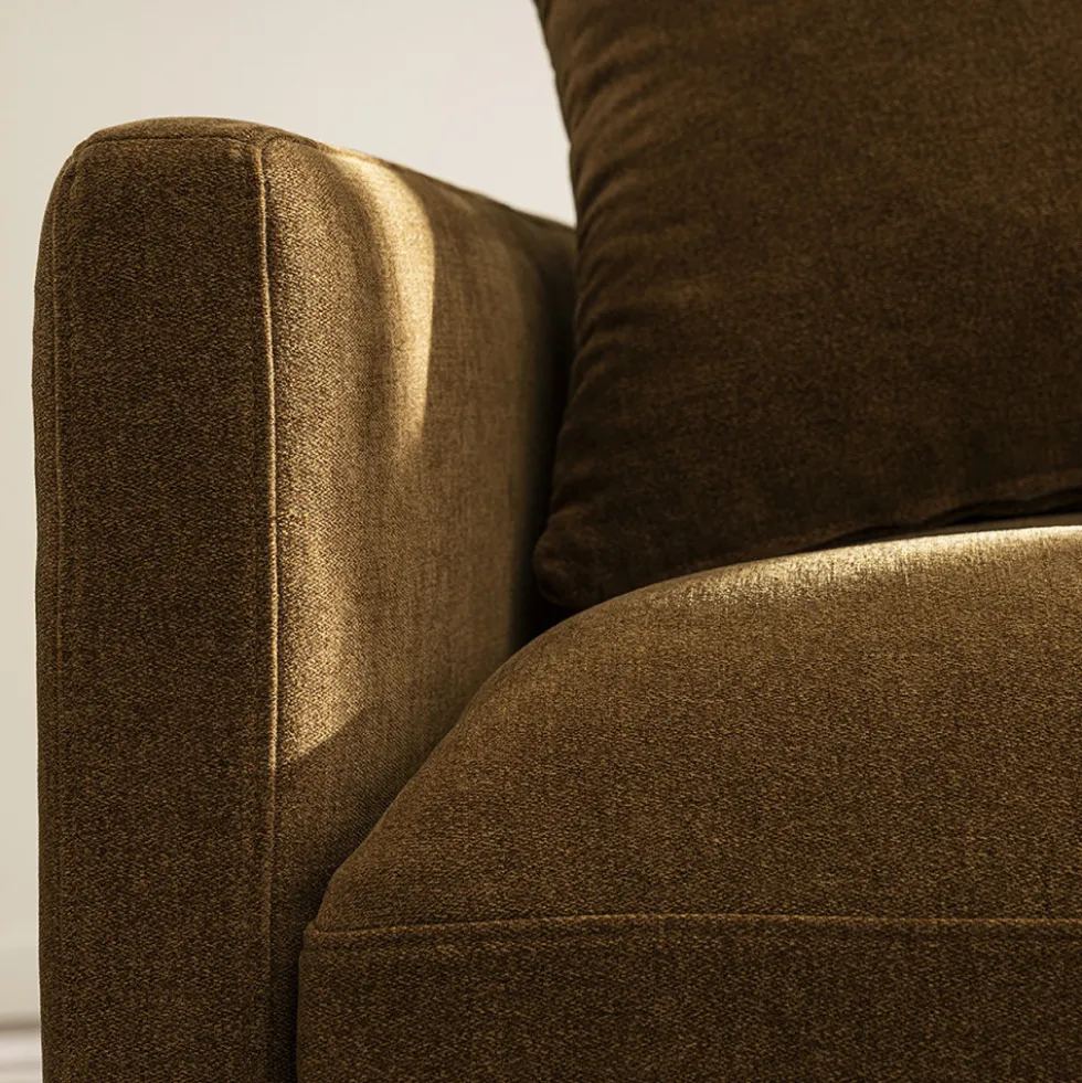 VILLABON Fauteuil XL en tissu pieds épingles noirs