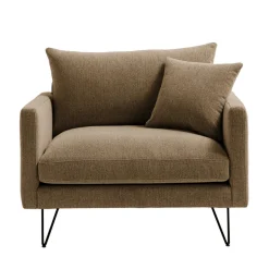 VILLABON Fauteuil XL en tissu pieds épingles noirs