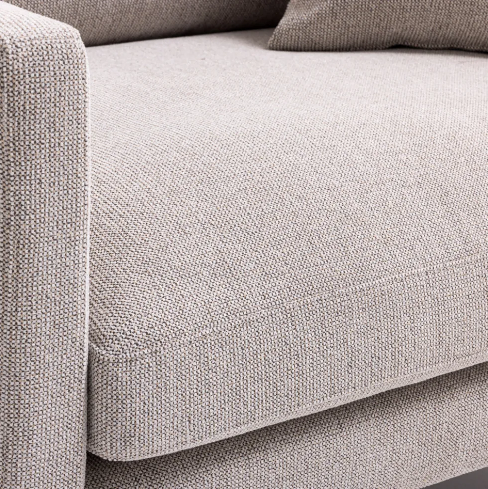 VILLABON Fauteuil XL en tissu pieds épingles noirs