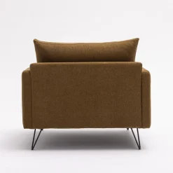 VILLABON Fauteuil XL en tissu pieds épingles noirs