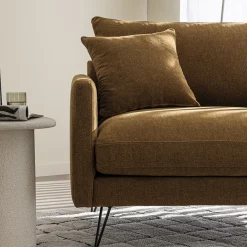 VILLABON Fauteuil XL en tissu pieds épingles noirs