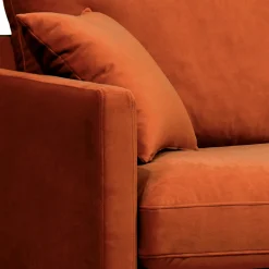 VILLABON Fauteuil XL en velours pieds épingles noirs