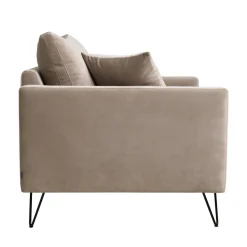VILLABON Fauteuil XL en velours pieds épingles noirs