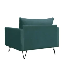 VILLABON Fauteuil XL en velours pieds épingles noirs