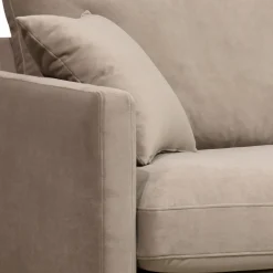 VILLABON Fauteuil XL en velours pieds épingles noirs