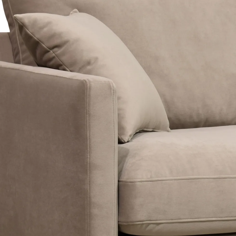 VILLABON Fauteuil XL en velours pieds épingles noirs
