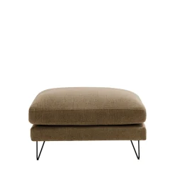 VILLABON Pouf en tissu pieds épingles noirs