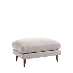 VILLABON Pouf en tissu pieds bois foncé
