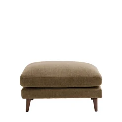 VILLABON Pouf en tissu pieds bois foncé