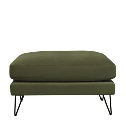 VILLABON Pouf en velours pieds épingles noirs