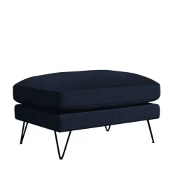 VILLABON Pouf en velours pieds épingles noirs
