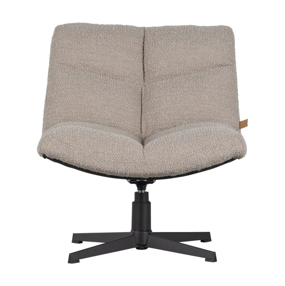 VINNY Fauteuil pivotant en tissu bouclette