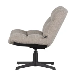 VINNY Fauteuil pivotant en tissu bouclette