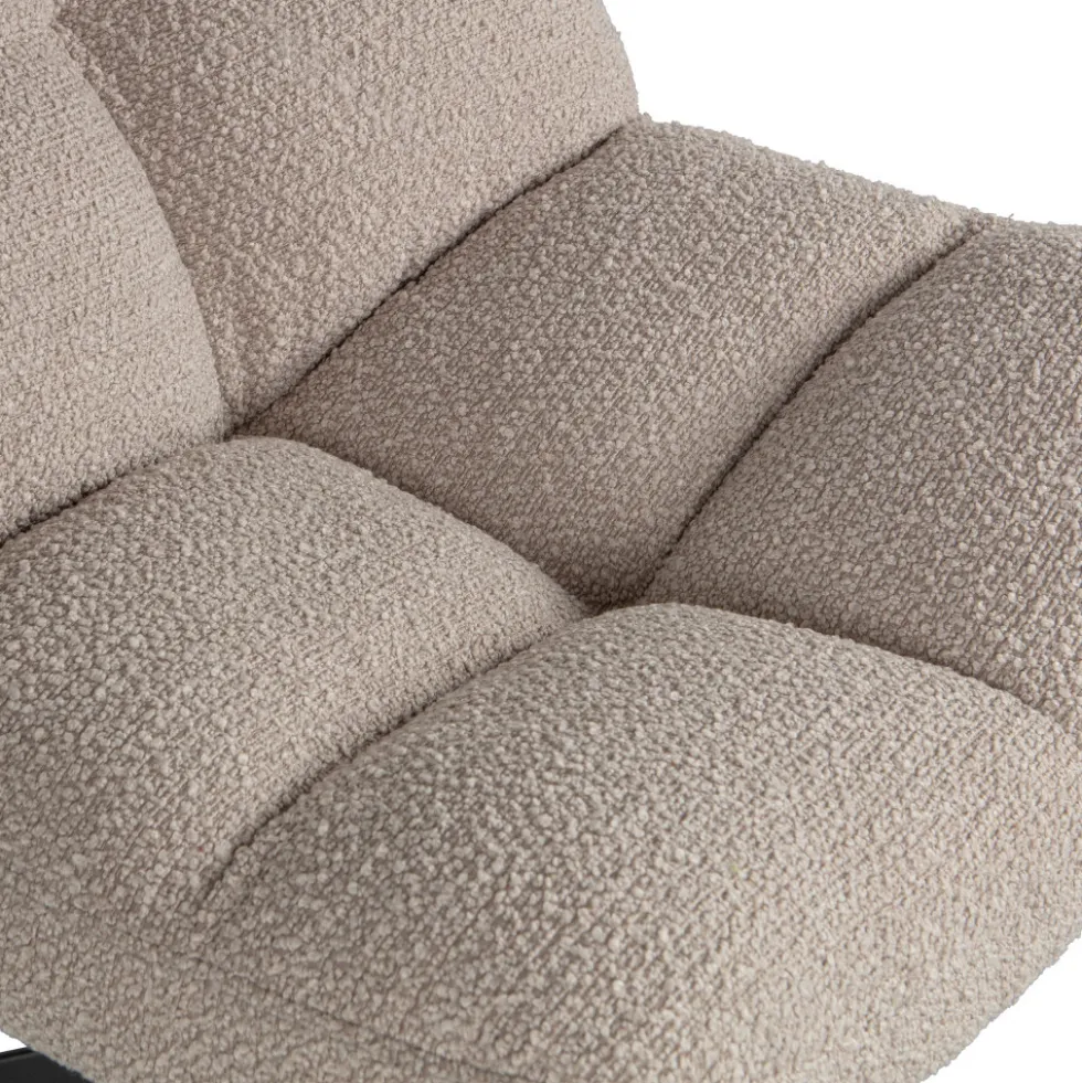 VINNY Fauteuil pivotant en tissu bouclette