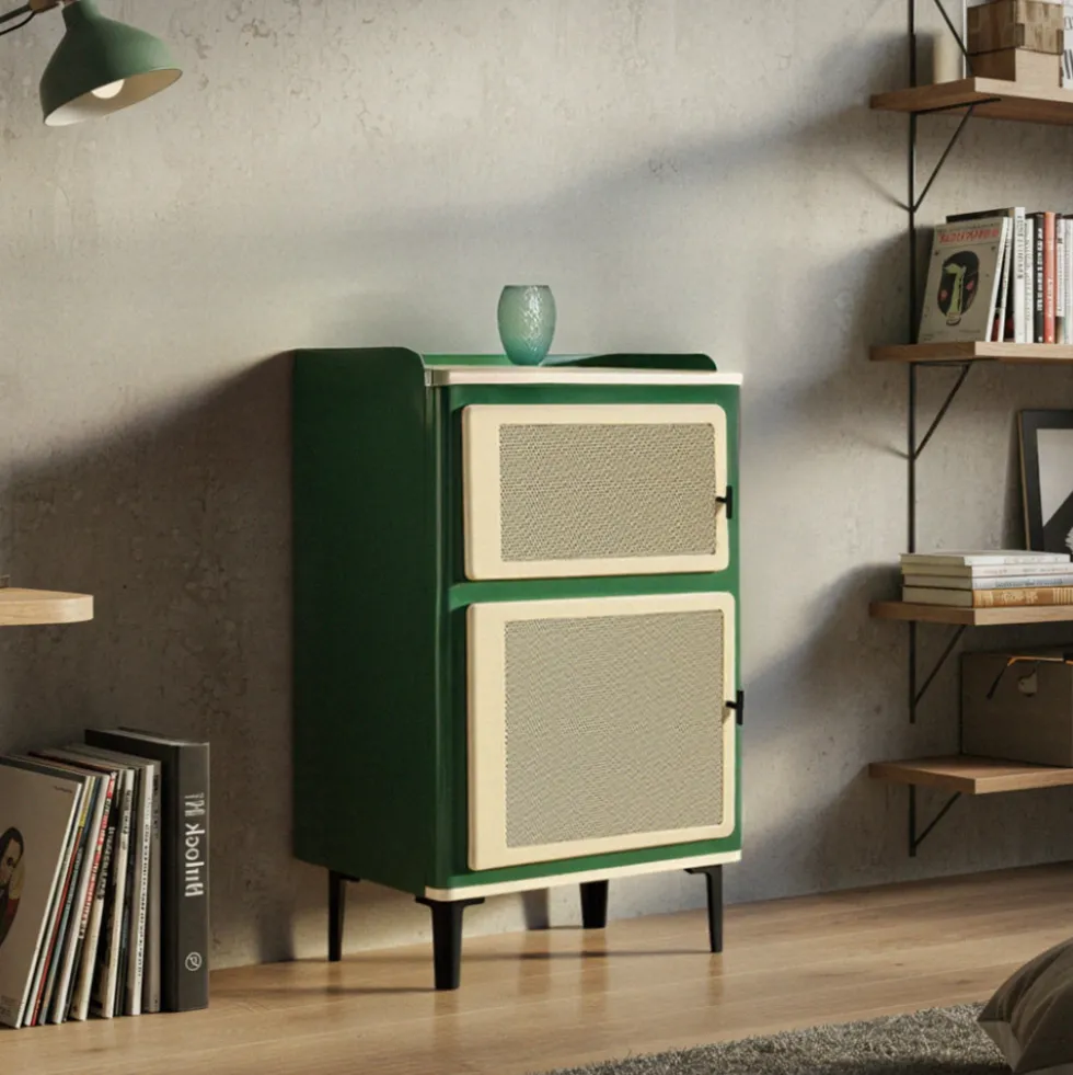 VINTAGIO Petit meuble de rangement 2 portes en métal H94cm