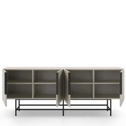 VINTARA Buffet 4 portes en bois et métal L200cm